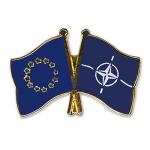 Odznak (pins) vlajka Európska únia (EÚ) + NATO - farebný