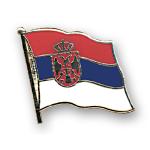 Odznak (pins) 20mm vlajka Srbsko so znakom - farebný