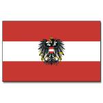 Vlajka Rakousko se znakem 30 x 45 cm na tyčce