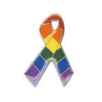 Odznak (pins) 19mm dúhová vlajka LGBT Stuha - farebný