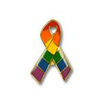 Odznak (pins) 25mm dúhová vlajka LGBT Stuha - farebný