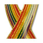 Odznak (pins) 25mm duhová vlajka LGBT Stuha vertikální - barevný