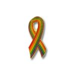 Odznak (pins) 19mm dúhová vlajka LGBT Stuha vertikálna - farebný