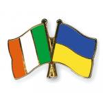 Odznak (pins) 22mm vlajka Írsko + Ukrajina - farebný