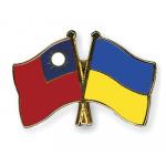 Odznak (pins) 22mm vlajka Tchaj-wan + Ukrajina - barevný