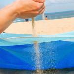 Magická podložka na pláž 210x200 cm - modrá