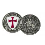 Pamětní mince Templářských rytířů 4 cm - stříbrná