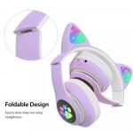 Bezdrátová sluchátka s kočičíma ušima B39M - fialová
