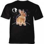 Tričko unisex The Mountain Space Bunny Doodle - čierne