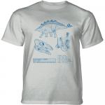 Tričko unisex The Mountain Stegosaurus Blueprint - svetlo sivé
