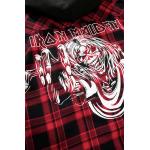 Košele Brandit Iron Maiden Checkshirt Sweathood - červená-čierna
