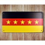 Cedule plechová Promex vlajka Německo s 5 hvězdami - barevná