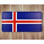 Cedule plechová Promex vlajka Island - barevná