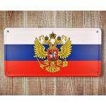 Cedule plechová Promex vlajka Rusko se znakem - barevná