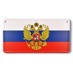 Cedule plechová Promex vlajka Rusko se znakem - barevná
