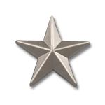 Hviezda 3D 15mm (pin) - strieborná