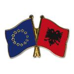 Odznak (pins) 22mm vlajka EU + Albánie - barevný