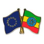 Odznak (pins) 22mm vlajka EÚ + Etiópia - farebný