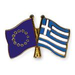 Odznak (pins) 22mm vlajka EÚ + Grécko - farebný