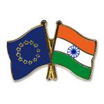 Odznak (pins) 22mm vlajka EÚ + India - farebný