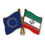 Odznak (pins) 22mm vlajka EU + Írán - barevný