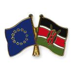 Odznak (pins) 22mm vlajka EÚ + Keňa - farebný