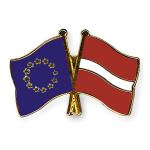 Odznak (pins) 22mm vlajka EU + Lotyšsko - barevný