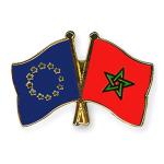 Odznak (pins) 22mm vlajka EÚ + Maroko - farebný