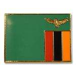 Odznak (pins) 18mm vlajka Zambie - barevný
