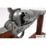 Replika revolveru Colt M 1860 armádní model - stříbrná-hnědá