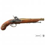 Replika pistole francouzská soubojová z roku 1832 - hnědá-zlatá