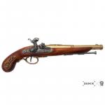 Replika pistole francouzská soubojová z roku 1832 - hnědá-zlatá