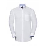 Košile pánská Rusell Collection s dl. ruk.Tailored Washed Oxford - bílá