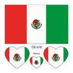 Sada 4 tetovanie vlajka Mexiko 6x6 cm 1 ks