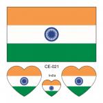 Sada 4 tetování vlajka Indie 6x6 cm 1 ks