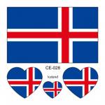 Sada 4 tetování vlajka Island 6x6 cm 1 ks