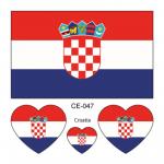 Sada 4 tetovanie vlajka Chorvátsko 6x6 cm 1 ks