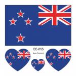 Sada 4 tetování vlajka Nový Zéland 6x6 cm 1 ks