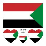 Sada 4 tetování vlajka Súdán 6x6 cm 1 ks
