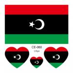 Sada 4 tetování vlajka Libye 6x6 cm 1 ks