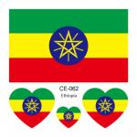 Sada 4 tetovanie vlajka Etiópia 6x6 cm 1 ks