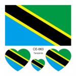 Sada 4 tetování vlajka Tanzánie 6x6 cm 1 ks