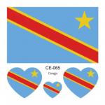 Sada 4 tetování vlajka Kongo (Kinshasa) 6x6 cm 1 ks