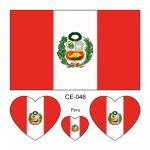 Sada 4 tetování vlajka Peru 6x6 cm 1 ks