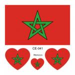 Sada 4 tetovanie vlajka Maroko 6x6 cm 1 ks