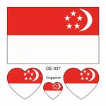 Sada 4 tetovanie vlajka Singapur 6x6 cm 1 ks