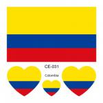 Sada 4 tetování vlajka Kolumbie 6x6 cm 1 ks
