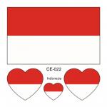 Sada 4 tetovanie vlajka Indonézia 6x6 cm 1 ks