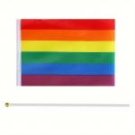 Vlajka LGBT dúhová 14 x 21 cm na tyčke
