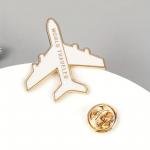 Odznak (pins) World Traveller 3,1 x 3,1 cm - bílý-zlatý